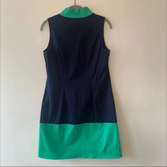 Sail To Sable colorblock shift dress stretch cotton navy  sleeveless XS - Picture 3 of 7